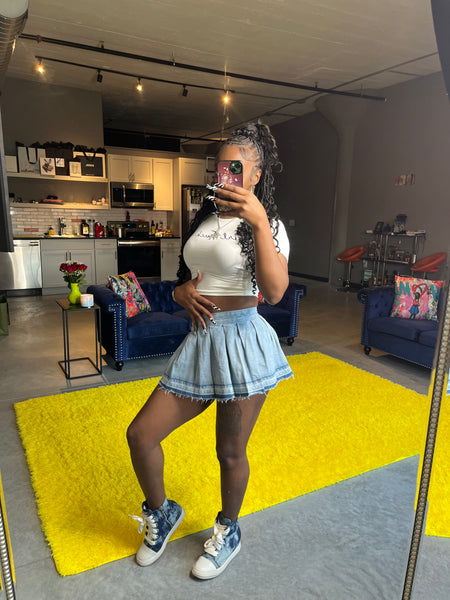 “Denim Serena” Mini Skirt