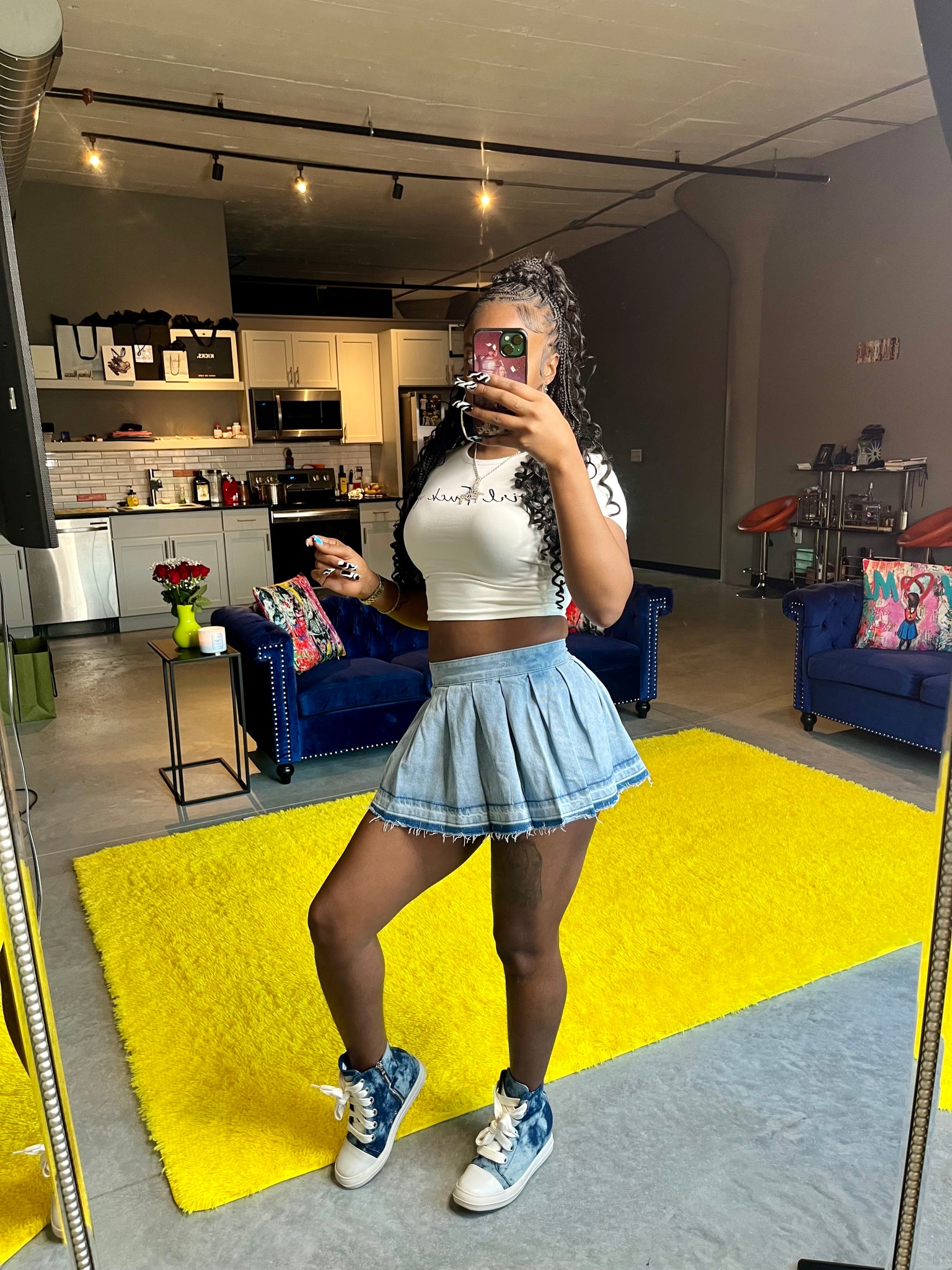 “Denim Serena” Mini Skirt