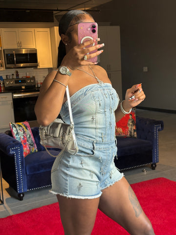 “Holy Grail” Denim Romper