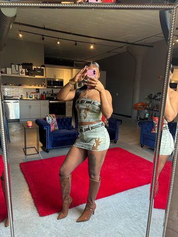 “Boots On The Ground” Skirt Set