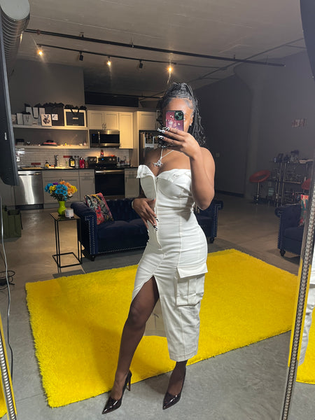 “Stitch Cargo” Midi Dress