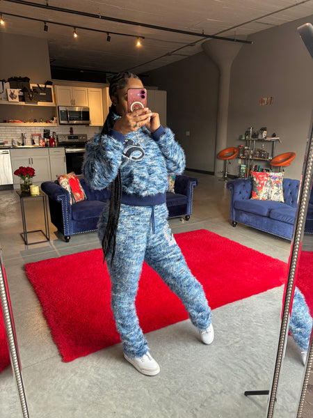 “Smiley” Fuzzy Jogging Suit